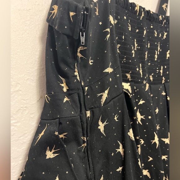 Retro Chic by Torrid Black and Gold Bird Dress, EUC, Size 18 - Picture 7 of 9